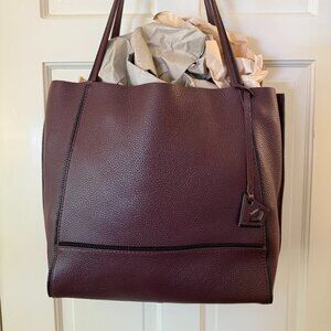 Botkier Soho heavy grain pebbled leather tote Burgundy w/ gunmetal hardware